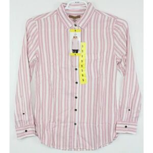 Jachs Girlfriend Women's Long Sleeve Button Down Shirt Pink Stripe Small New NWT